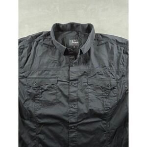 Veno Clothing Shirt Mens‎ 2X Black Long Sleeve Button Up Pocket